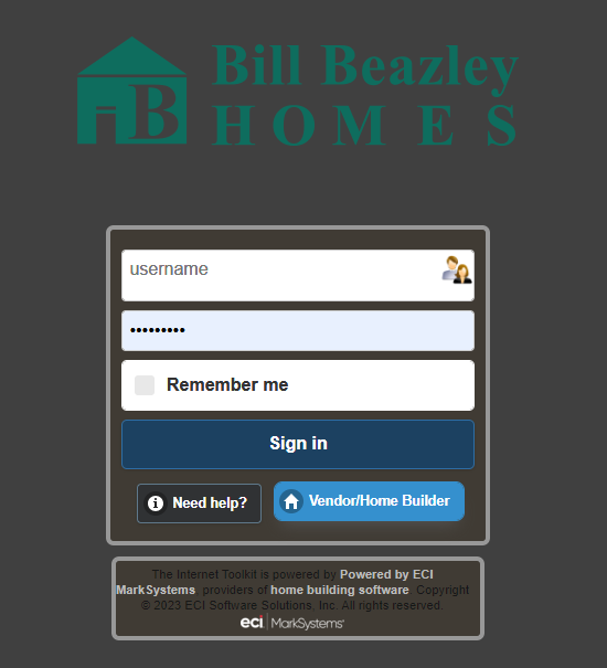 Your log-in page will ask you for the username and temporary password given to you in your Homeowner Orientation Email